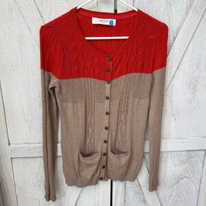 Anthropologie Sparrow Cashmere Blend Cardigan Sweater Women’s Medium Orange Tan